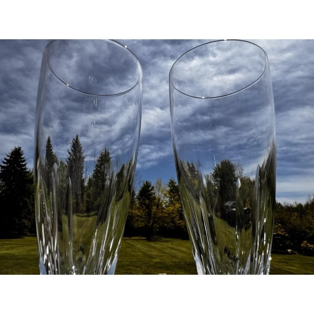Champagne Glass Crystal Schott-Zwiesel Fluted Ceremony  2 piece set EUC!!!! VTG